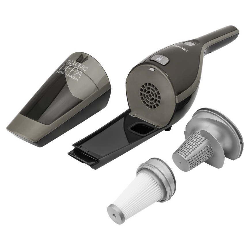 Sencor - Tyčový vysavač s elektrickým rotačním kartáčem 2v1 110W/21,6V 2000 mAh šedá