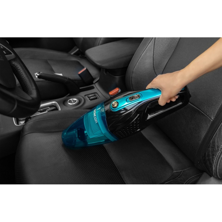 Sencor - Tyčový vysavač s elektrickým rotačním kartáčem 2v1 80W/14,4V 2200 mAh černá/modrá