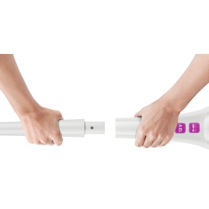 Sencor - Tyčový vysavač s elektrickým rotačním kartáčem 2v1 70W/12V 1800 mAh bílá/růžová