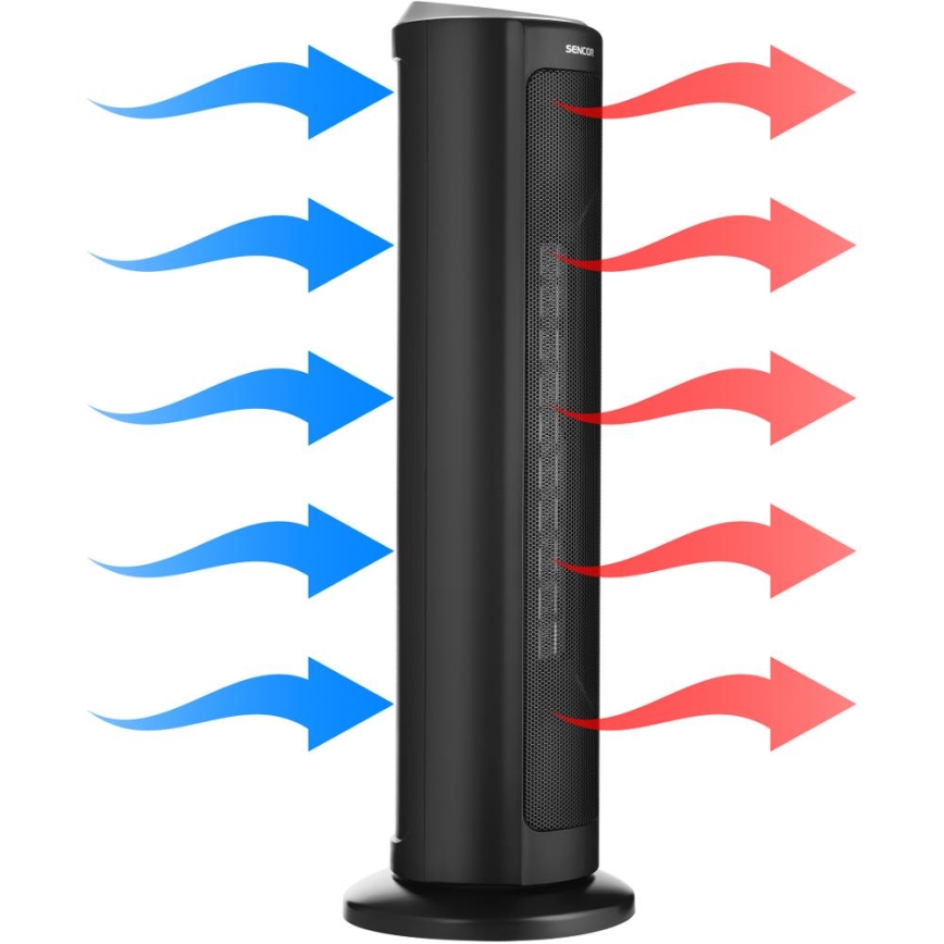 Sencor - Ventilátor s keramickým topným tělesem 1300/2200W/230V černá + dálkové ovládání