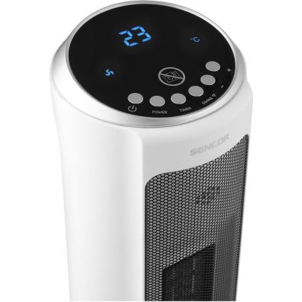 Sencor - Ventilátor s keramickým topným tělesem 2200W/230V Wi-Fi bílá + dálkové ovládání