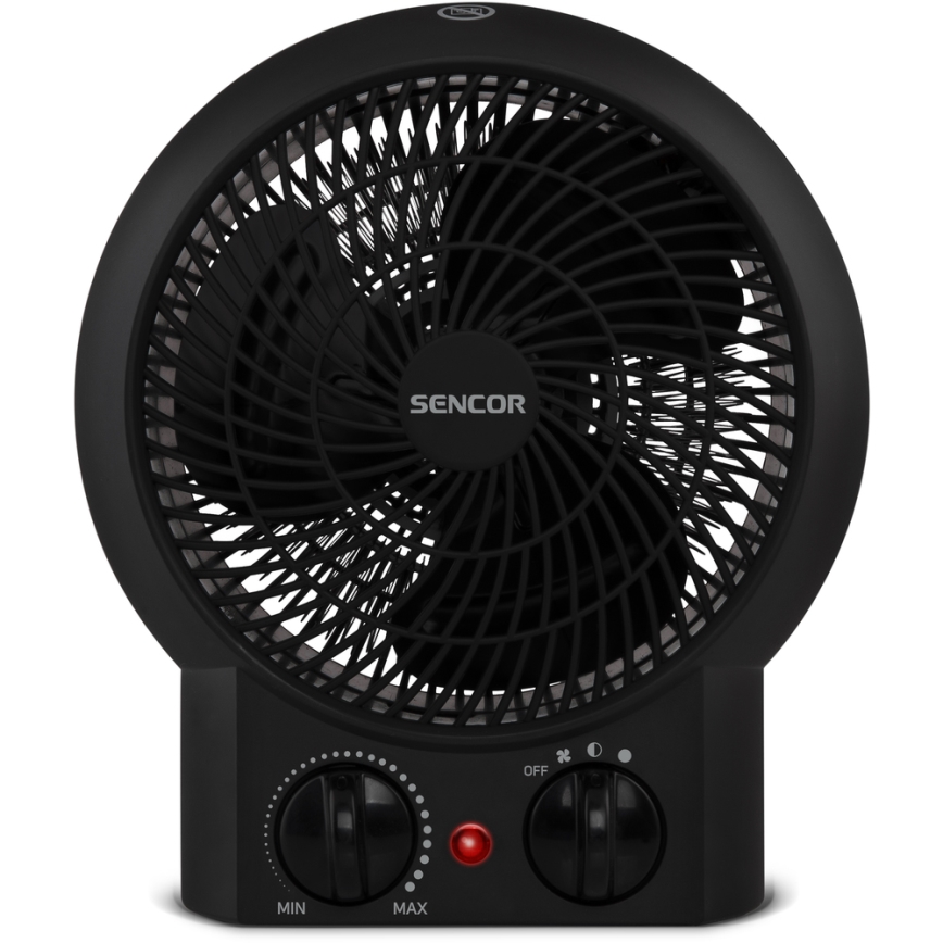 Sencor - Ventilátor s topným tělesem 1200/2000W/230V černá