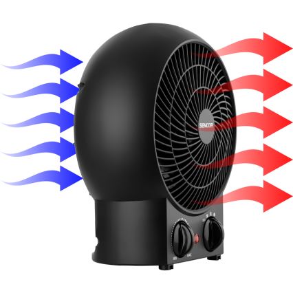 Sencor - Ventilátor s topným tělesem 1200/2000W/230V černá