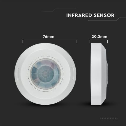 Senzor pohybu infračervený 360° 200W/230V bílá