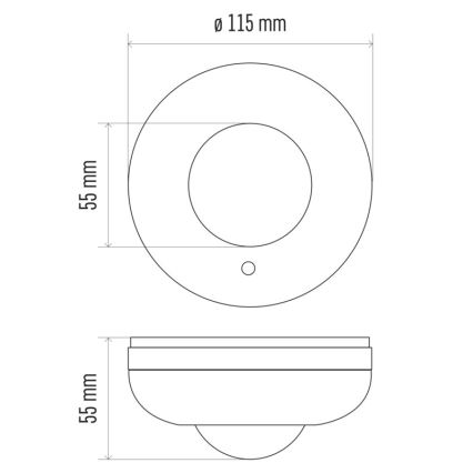 Senzor pohybu PIR B 360° 1200W/230V bílý