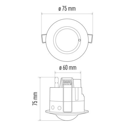 Senzor pohybu podhledový mikrovlnný MW B 360° 1200W/230V bílý