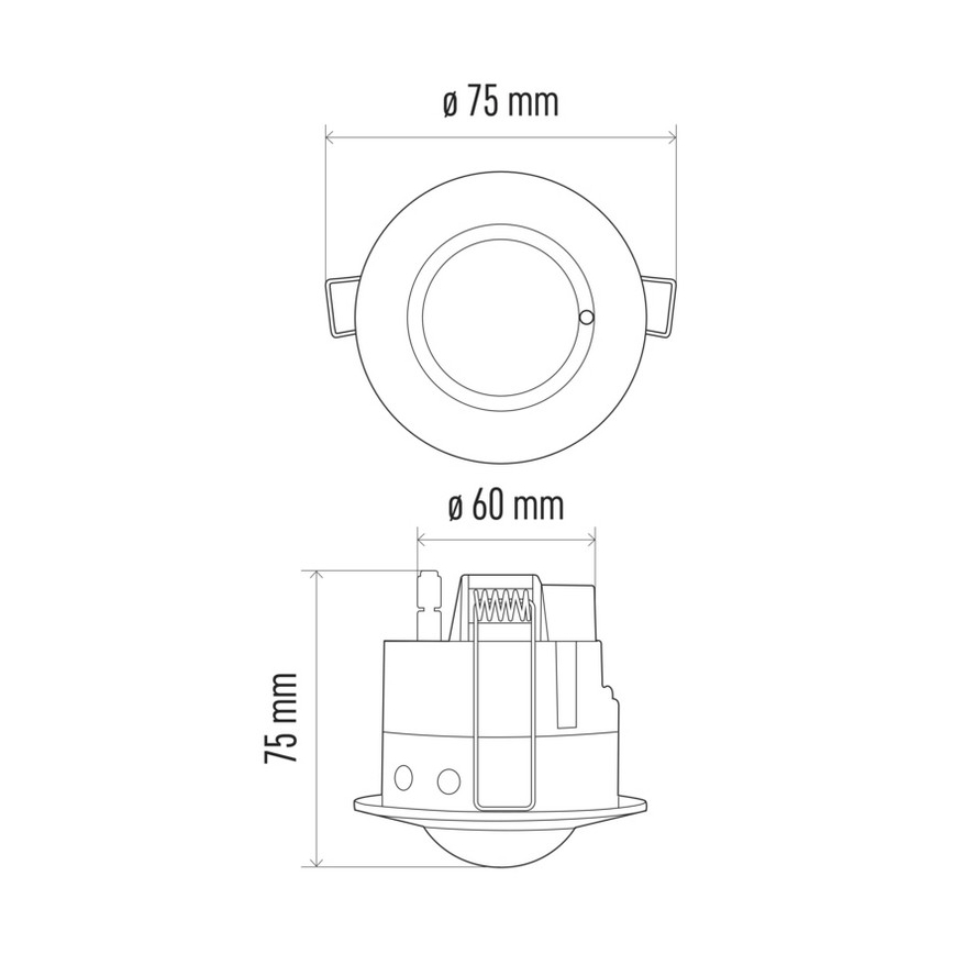 Senzor pohybu podhledový mikrovlnný MW B 360° 1200W/230V bílý