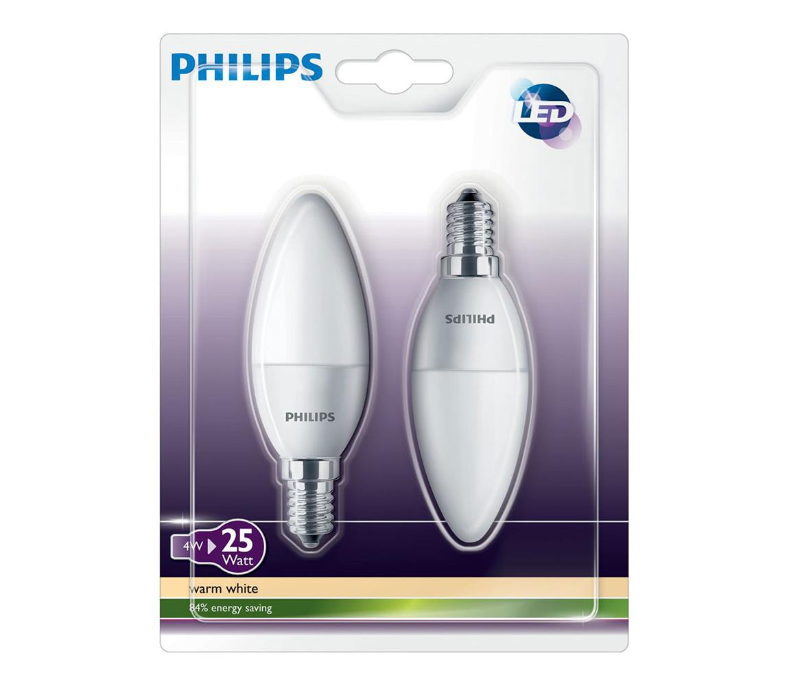 Philips SET 2x LED svíčka Philips E14/4W/230V - CANDLE P1644