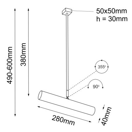 Shilo - Lustr na tyči 1xGU10-MR11/15W/230V černá
