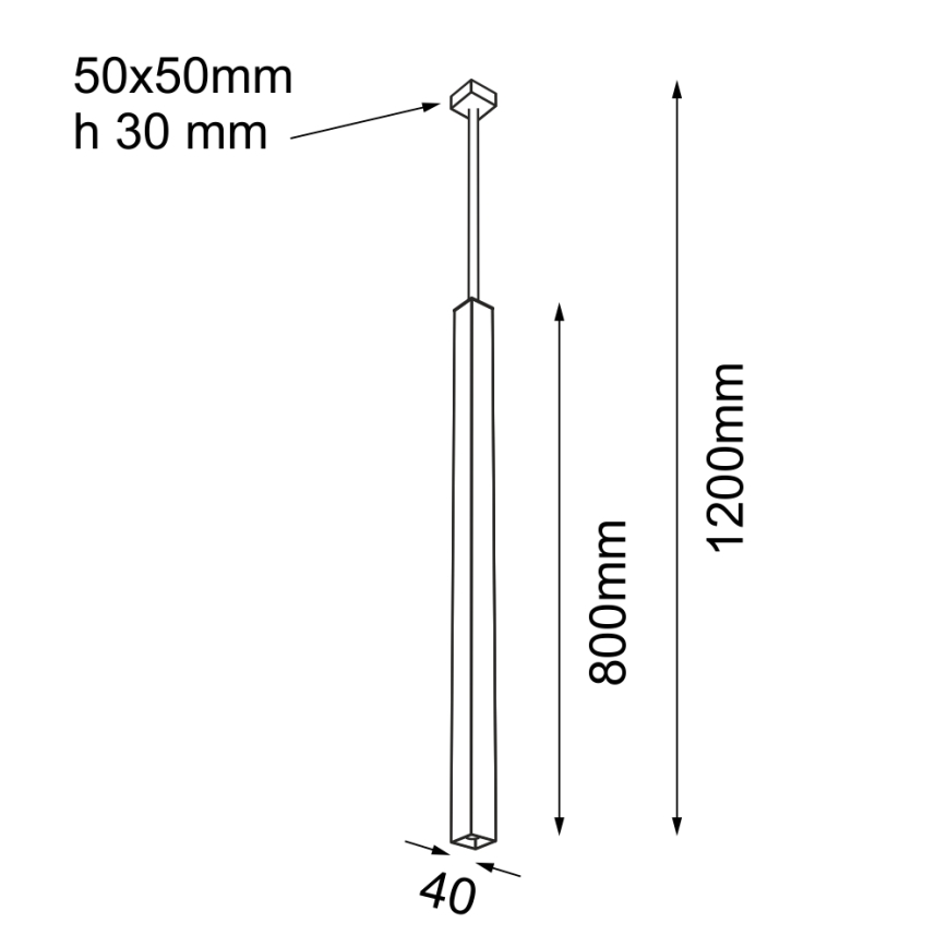 Shilo - Lustr na tyči 1xGU10/15W/230V černá