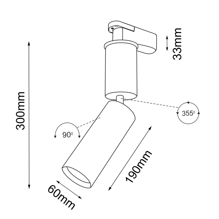 Shilo - Bodové svítidlo do lištového systému 1xGU10/15W/230V černá