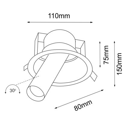 Shilo - Podhledové bodové svítidlo 1xGU10/MR11/15W/230V pr. 11 cm černá