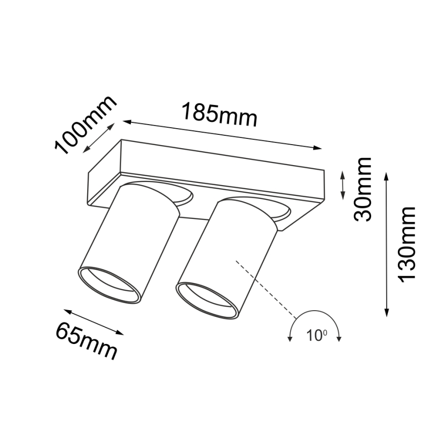 Shilo - Bodové svítidlo 2xGU10/15W/230V černá