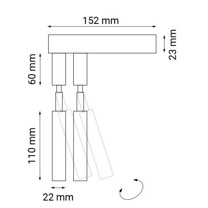 Shilo - Nástěnné bodové svítidlo 2xG9/10W/230V černá