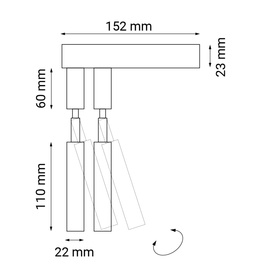 Shilo - Nástěnné bodové svítidlo 2xG9/10W/230V černá