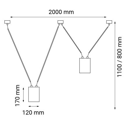 Shilo - Lustr na lanku 2xGU10/15W/230V pavouk černá