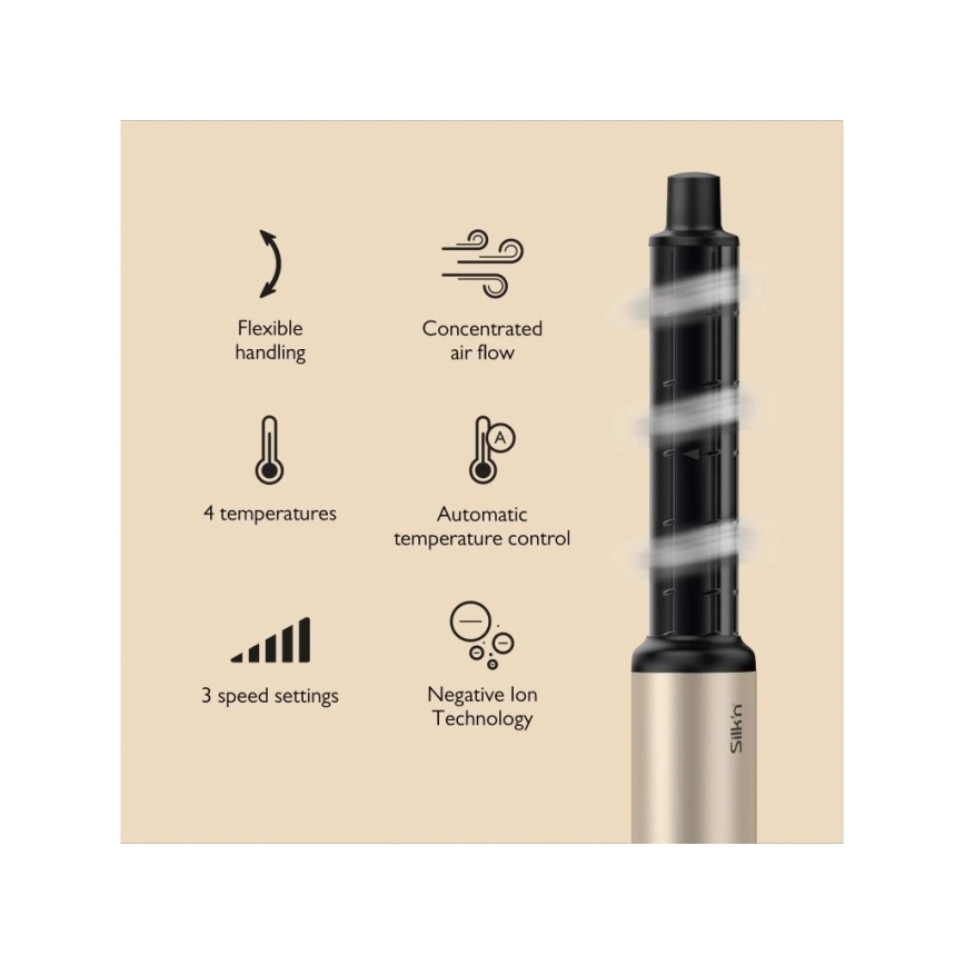 Silk’n - Fén na vlasy SILKYAIR FLEX 230V černá/zlatá