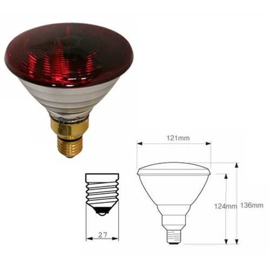 Silnostěnná infražárovka PHILIPS PAR38 E27/150W/230V