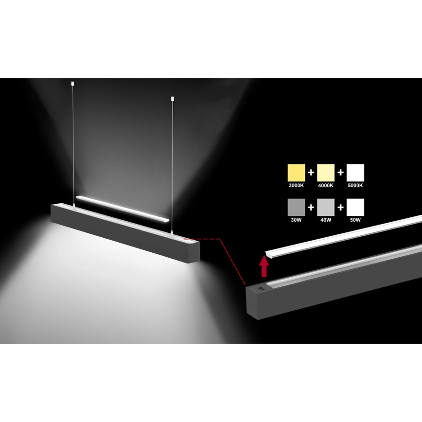 Sinclair - LED Stropní svítidlo LSM LED/20W/230V 3000K/4000K/5000K 60 cm černá
