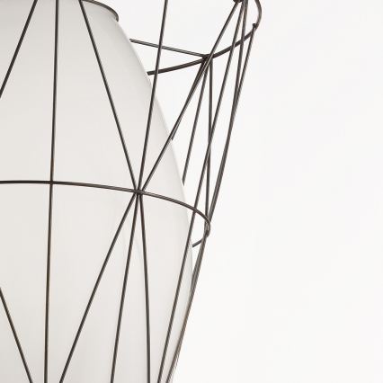 SIRU - Lustr na lanku SEGNI 1xE27/60W/230V černá/bílá benátské sklo