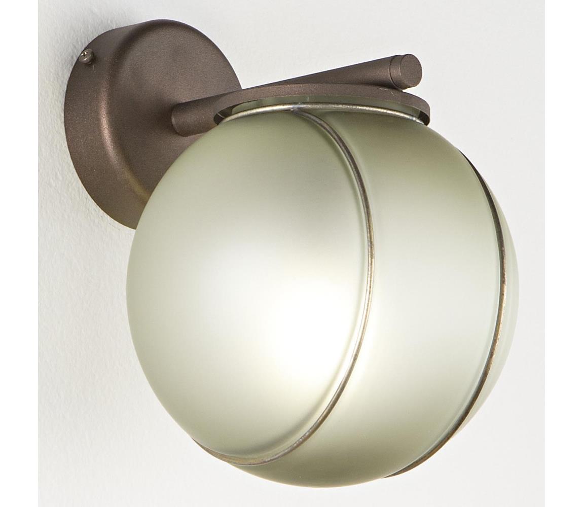 SIRU - Nástěnná lampa FLORET 1xE14/40W/230V hnědá/šedá benátské sklo MB665-020FULA Šedá,Hnědá