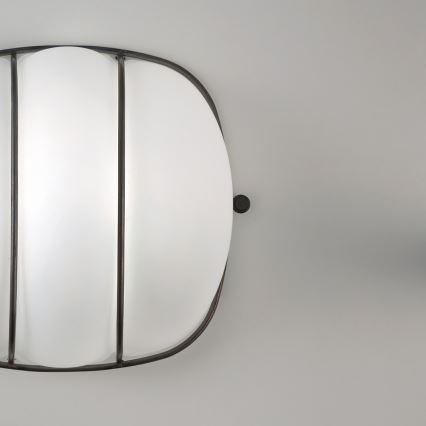 SIRU - Nástěnné svítidlo CAGE 1xGX53/10W/230V 20 cm černá/bílá benátské sklo