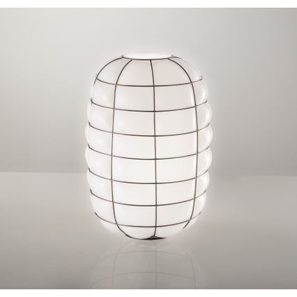 SIRU - Nástěnné svítidlo LANTERNA 1xE27/60W/230V černá/bílá benátské sklo
