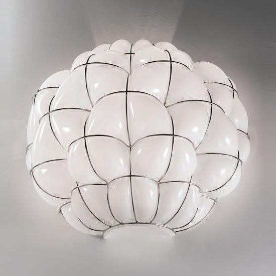 SIRU - Nástěnné svítidlo POUFF 1xE27/60W/230V lesklý chrom/bílá benátské sklo