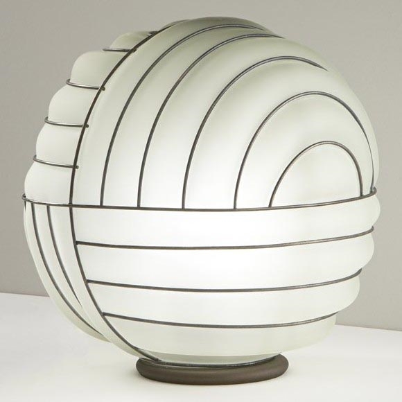 SIRU - Stolní lampa CARTESIO 1xE27/60W/230V hnědá/bílá benátské sklo