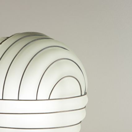 SIRU - Stolní lampa CARTESIO 1xE27/60W/230V hnědá/bílá benátské sklo