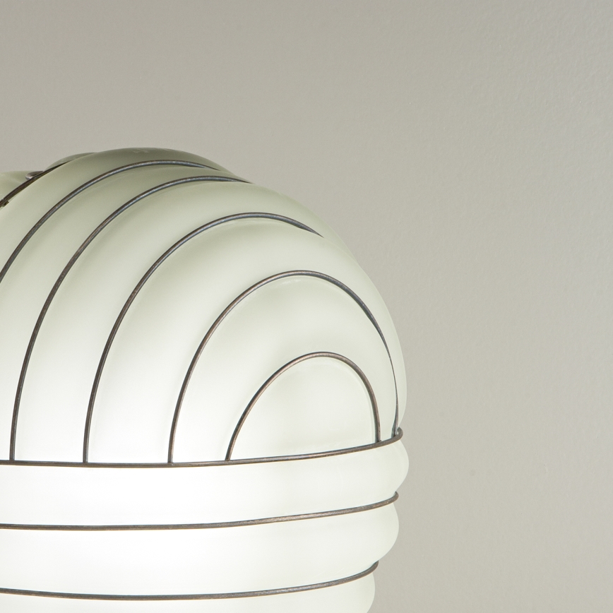 SIRU - Stolní lampa CARTESIO 1xE27/60W/230V hnědá/bílá benátské sklo