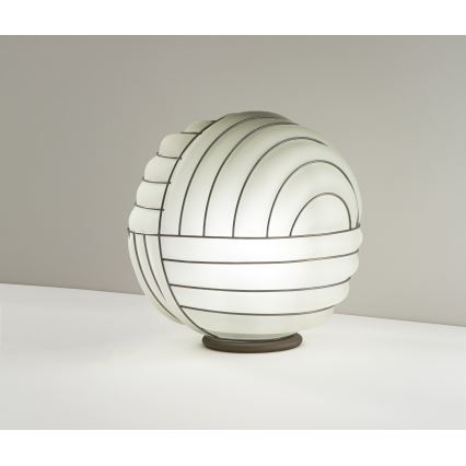 SIRU - Stolní lampa CARTESIO 1xE27/60W/230V hnědá/bílá benátské sklo