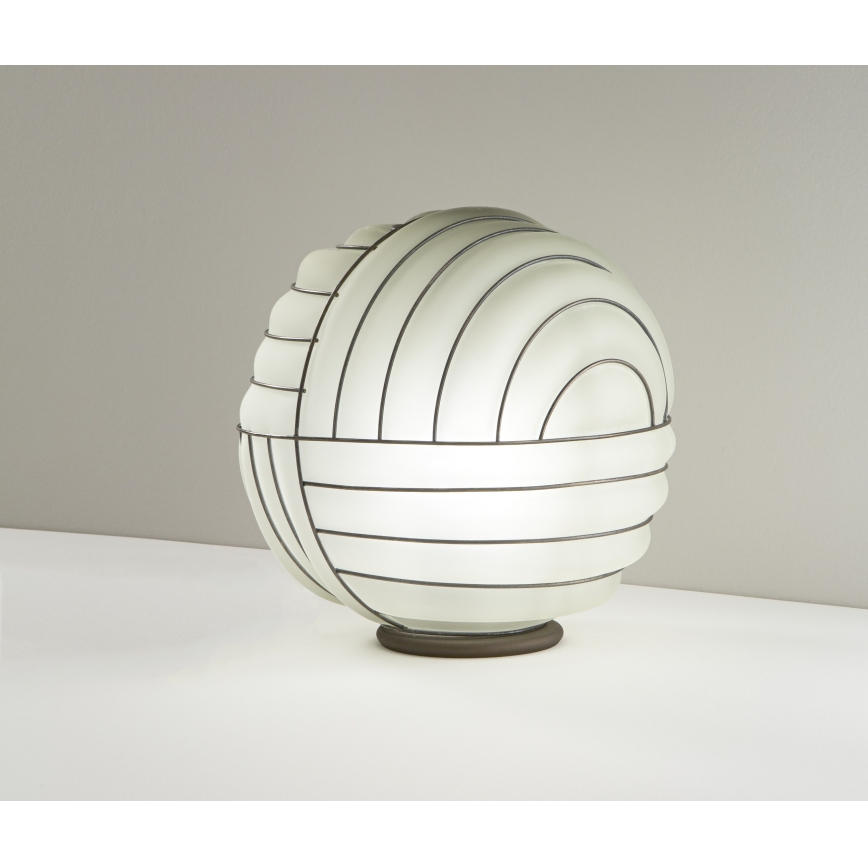 SIRU - Stolní lampa CARTESIO 1xE27/60W/230V hnědá/bílá benátské sklo