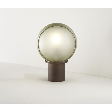 SIRU - Stolní lampa FLORET 1xE14/40W/230V hnědá/šedá benátské sklo