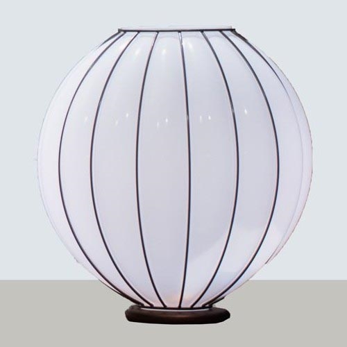 SIRU - Stolní lampa SFERA 1xE27/60W/230V černá/bílá benátské sklo
