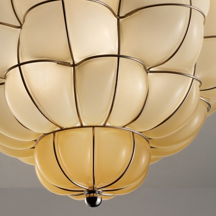 SIRU - Stropní svítidlo POUFF 3xE27/60W/230V lesklý chrom/béžová benátské sklo