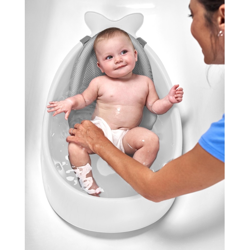 Skip Hop - Dětská vanička s ergonomickou podložkou MOBY 3 bílá
