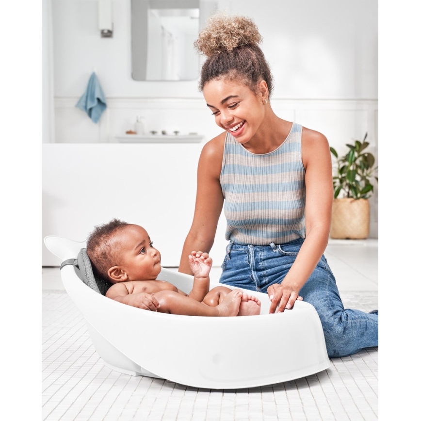 Skip Hop - Dětská vanička s ergonomickou podložkou MOBY 3 bílá