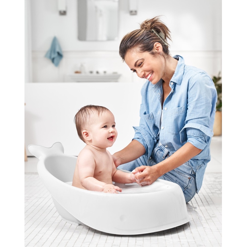 Skip Hop - Dětská vanička s ergonomickou podložkou MOBY 3 bílá