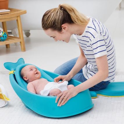 Skip Hop - Dětská vanička s ergonomickou podložkou MOBY 3 modrá