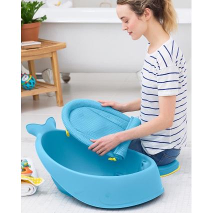 Skip Hop - Dětská vanička s ergonomickou podložkou MOBY 3 modrá