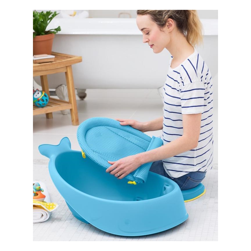 Skip Hop - Dětská vanička s ergonomickou podložkou MOBY 3 modrá
