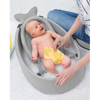 Skip Hop - Dětská vanička s ergonomickou podložkou MOBY 3 šedá
