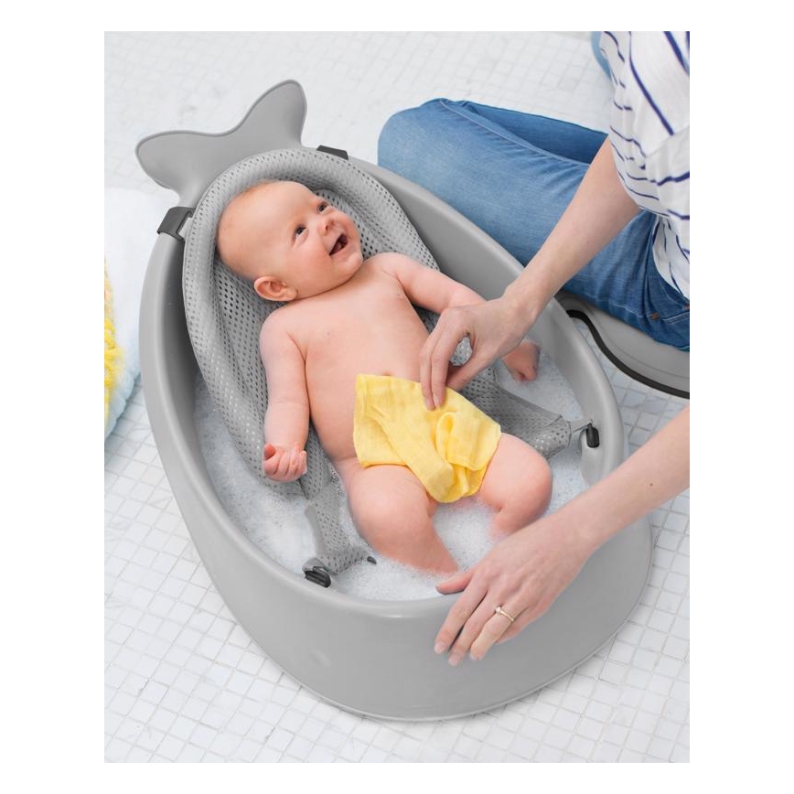 Skip Hop - Dětská vanička s ergonomickou podložkou MOBY 3 šedá