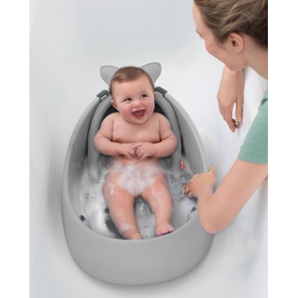 Skip Hop - Dětská vanička s ergonomickou podložkou MOBY 3 šedá