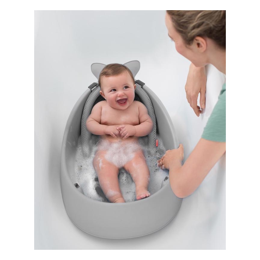 Skip Hop - Dětská vanička s ergonomickou podložkou MOBY 3 šedá