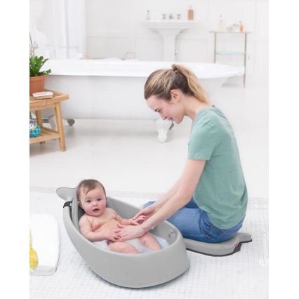 Skip Hop - Dětská vanička s ergonomickou podložkou MOBY 3 šedá
