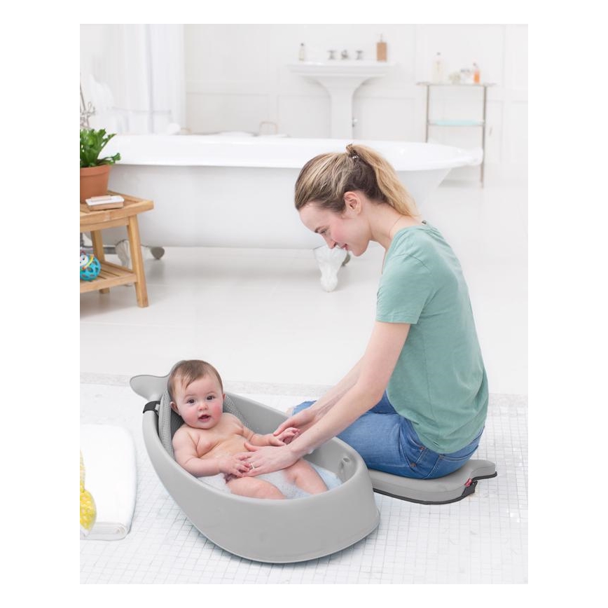 Skip Hop - Dětská vanička s ergonomickou podložkou MOBY 3 šedá