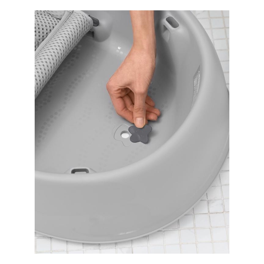 Skip Hop - Dětská vanička s ergonomickou podložkou MOBY 3 šedá