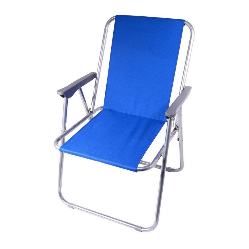 Skládací kempingová židle modrá/matný chrom